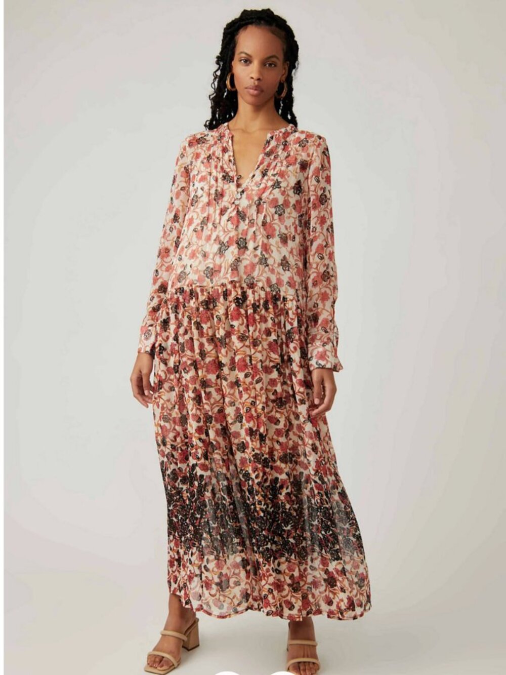 FREE PEOPLE - SEE IT THROUGH Boho Maxi Dress - L